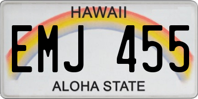 HI license plate EMJ455
