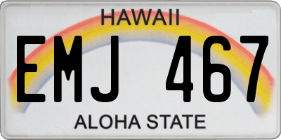 HI license plate EMJ467