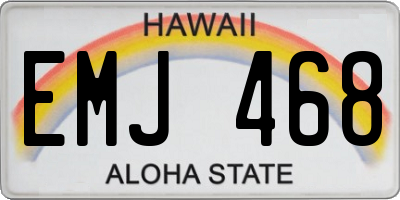 HI license plate EMJ468