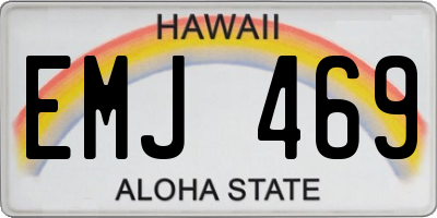 HI license plate EMJ469