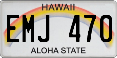 HI license plate EMJ470