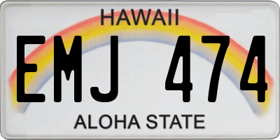 HI license plate EMJ474
