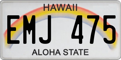HI license plate EMJ475