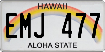 HI license plate EMJ477