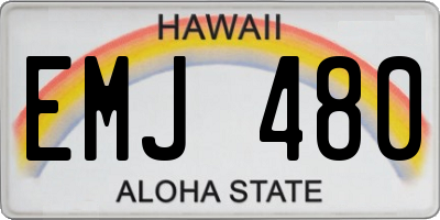 HI license plate EMJ480