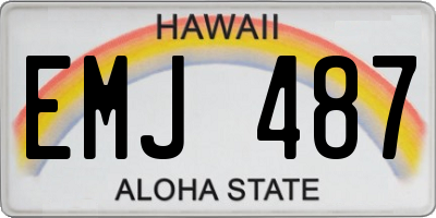 HI license plate EMJ487