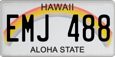 HI license plate EMJ488