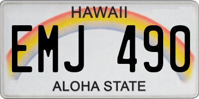 HI license plate EMJ490