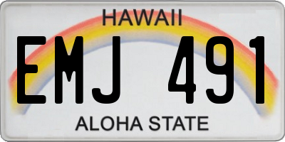 HI license plate EMJ491