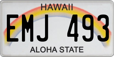 HI license plate EMJ493