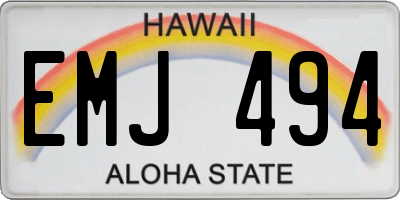 HI license plate EMJ494