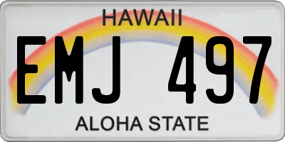 HI license plate EMJ497