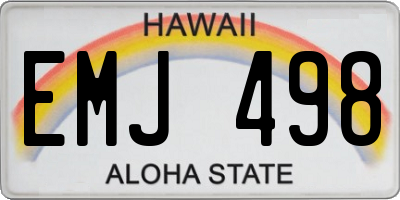 HI license plate EMJ498