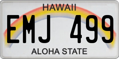 HI license plate EMJ499
