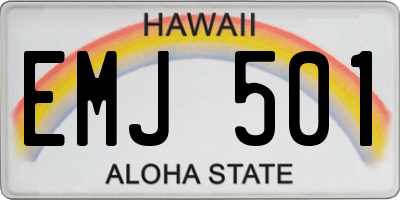 HI license plate EMJ501
