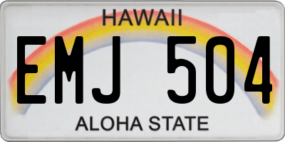 HI license plate EMJ504