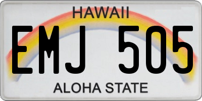 HI license plate EMJ505