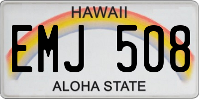 HI license plate EMJ508