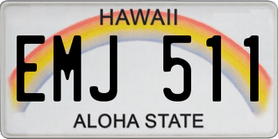 HI license plate EMJ511