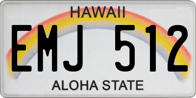 HI license plate EMJ512