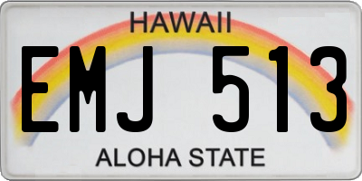HI license plate EMJ513