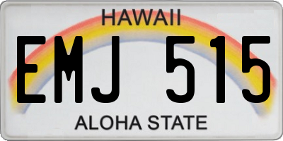 HI license plate EMJ515