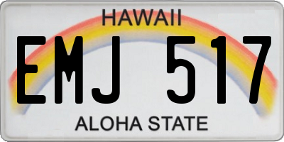 HI license plate EMJ517