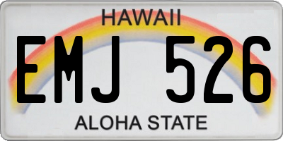 HI license plate EMJ526