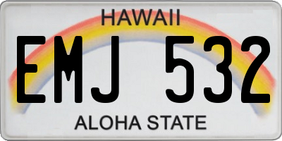 HI license plate EMJ532