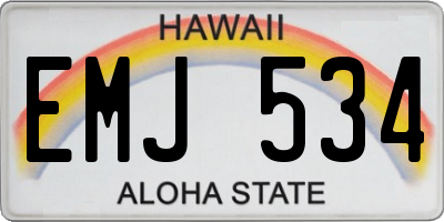 HI license plate EMJ534