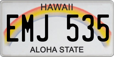 HI license plate EMJ535