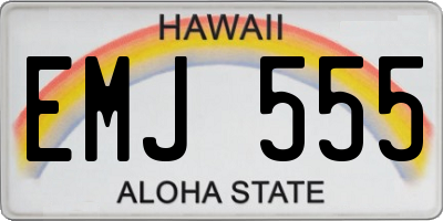 HI license plate EMJ555