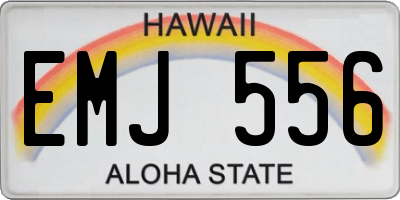 HI license plate EMJ556