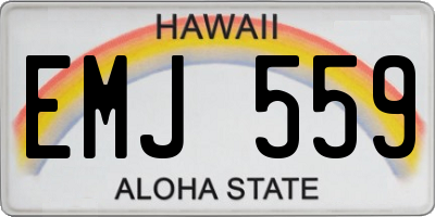 HI license plate EMJ559