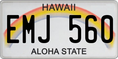 HI license plate EMJ560