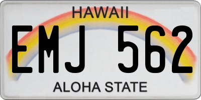 HI license plate EMJ562