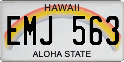 HI license plate EMJ563