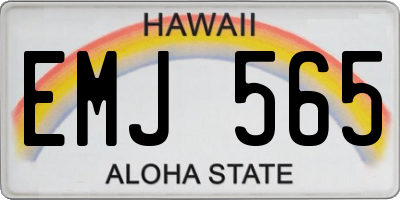HI license plate EMJ565