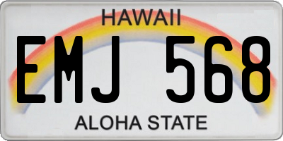 HI license plate EMJ568