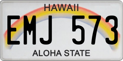 HI license plate EMJ573