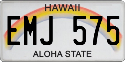 HI license plate EMJ575