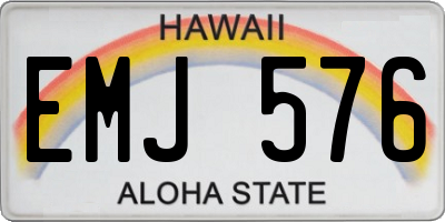 HI license plate EMJ576