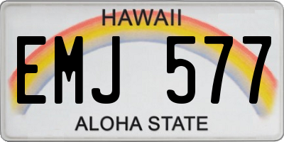 HI license plate EMJ577
