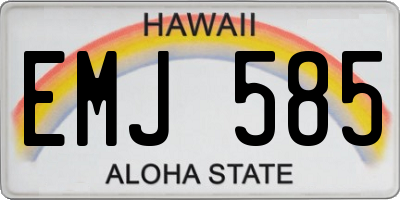 HI license plate EMJ585