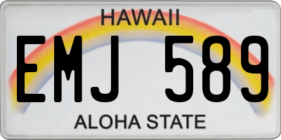 HI license plate EMJ589