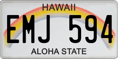 HI license plate EMJ594