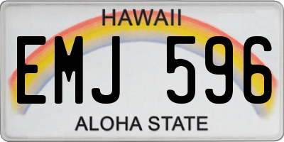 HI license plate EMJ596