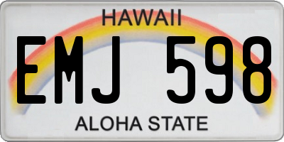 HI license plate EMJ598