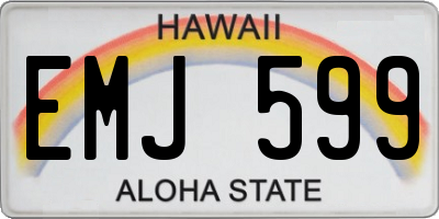 HI license plate EMJ599