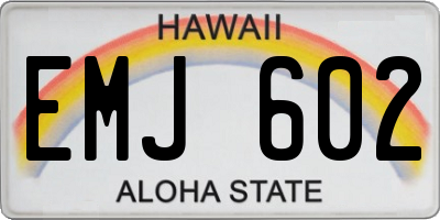 HI license plate EMJ602